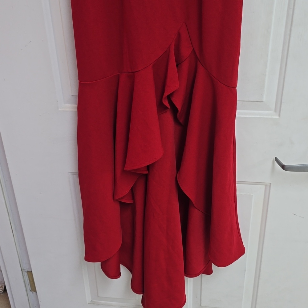 Selfie LeslieEmoji Asymmetrical Hemline Dress Red - Picture 4 of 11